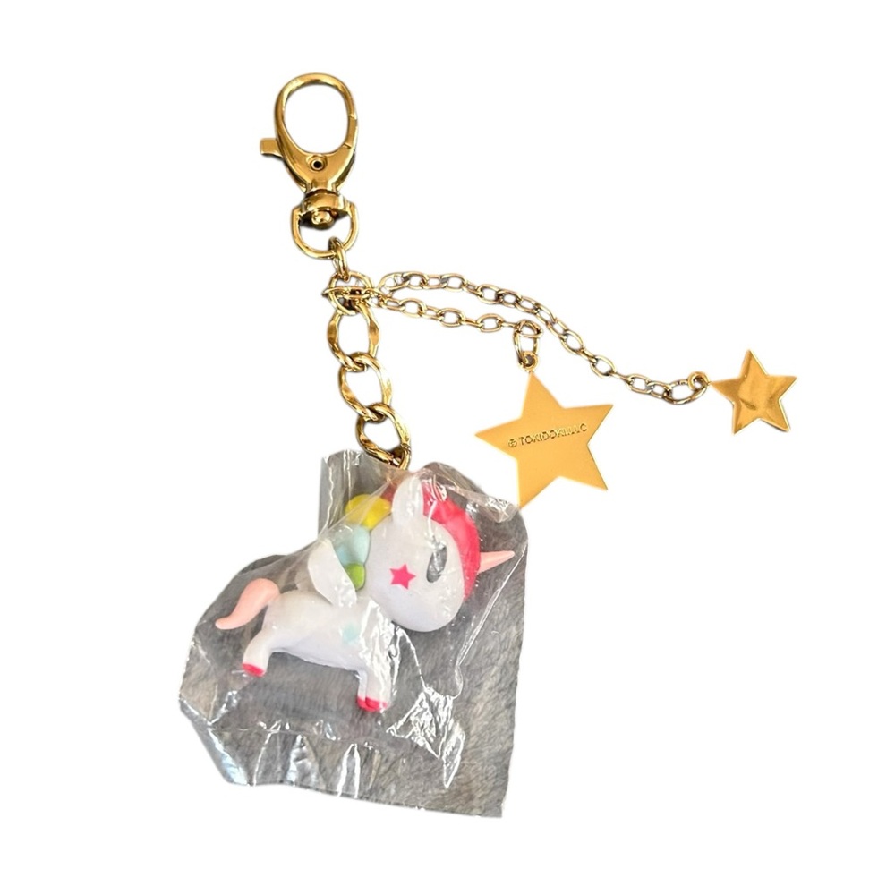 Tokidoki Stellina Unicorno 3D Bag Charm Gold Tone Stars Hardware Kawaii Sealed - Picture 3 of 7